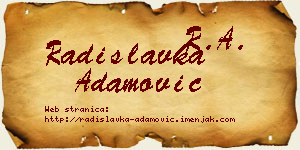 Radislavka Adamović vizit kartica